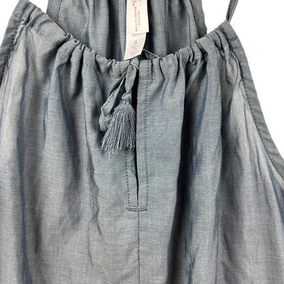 Gilligan & OMalley Womens Gray Halter Neck Top Size S Tassel Sleeveless Comfy - Picture 4 of 10